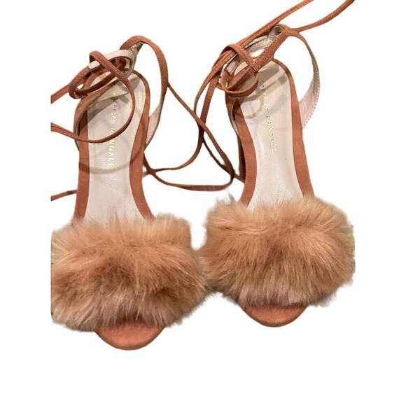 Heels Loeffler Randall sandles ankle-strap hi heel 4” pink suede - Picture 1 of 5